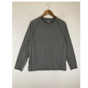 Gorpcore Outdoor Life Mens Large Gray Raglan Long Sleeve Crew Neck Tee Shirt